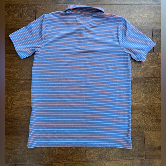 Under Armour Boys HeatGear Loose Fit Polo Shirt S/S YXL Heather Navy/Orange - Picture 3 of 7